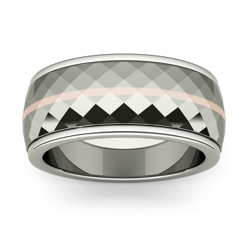Men's Wedding Band in Titanium and 14K Gold