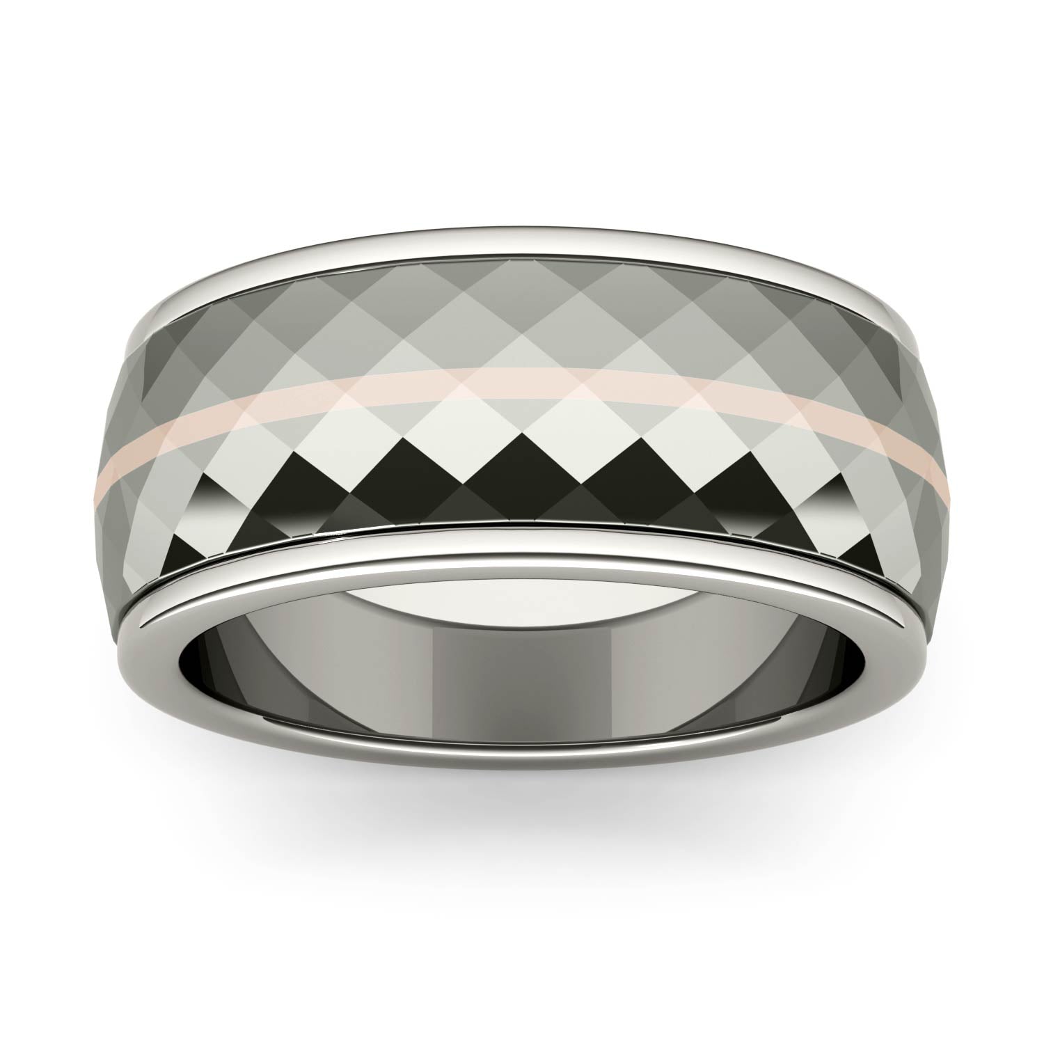 Men's Wedding Band in Titanium and 14K Gold