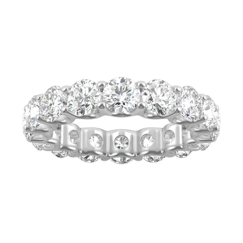 5.28 CTW DEW Round Moissanite Eternity Band in 14K White Gold