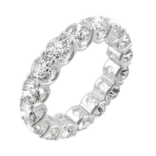 5.28 CTW DEW Round Moissanite Eternity Band in 14K White Gold