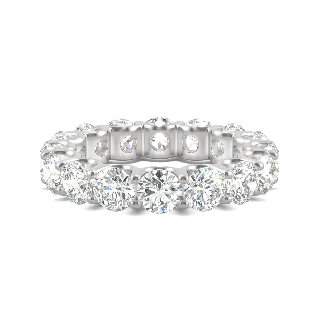 5.28 CTW DEW Round Moissanite Eternity Band in 14K White Gold