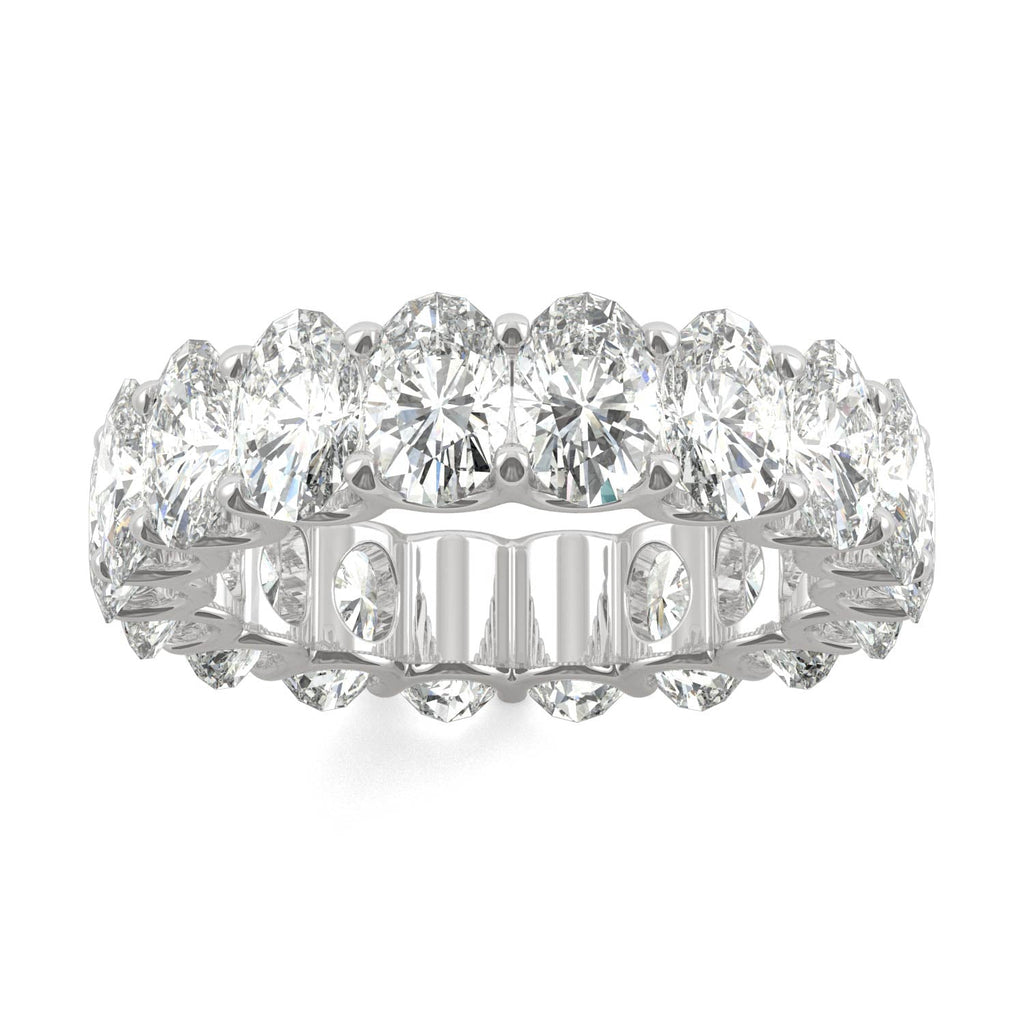 9.00 CTW DEW Oval Moissanite Eternity Band in 14K White Gold