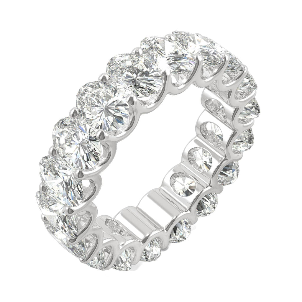 9.00 CTW DEW Oval Moissanite Eternity Band in 14K White Gold