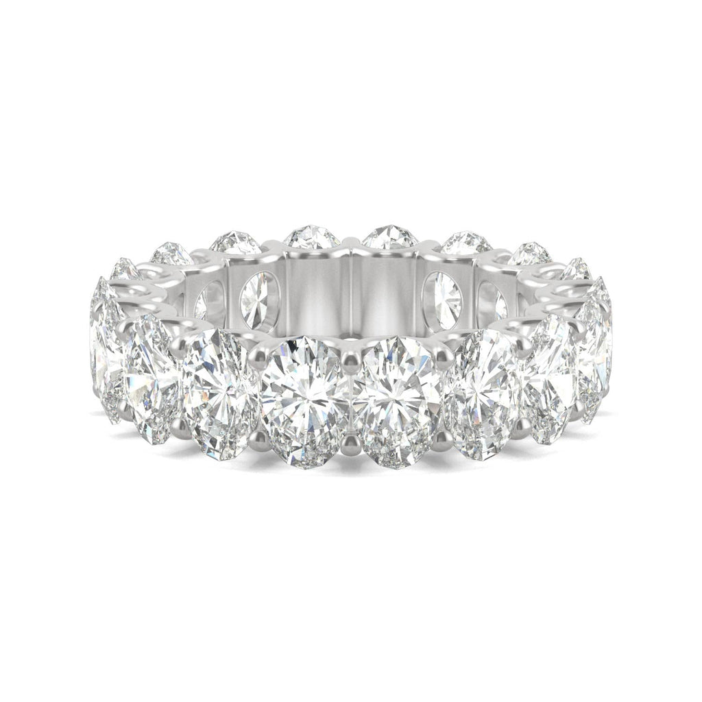 9.00 CTW DEW Oval Moissanite Eternity Band in 14K White Gold