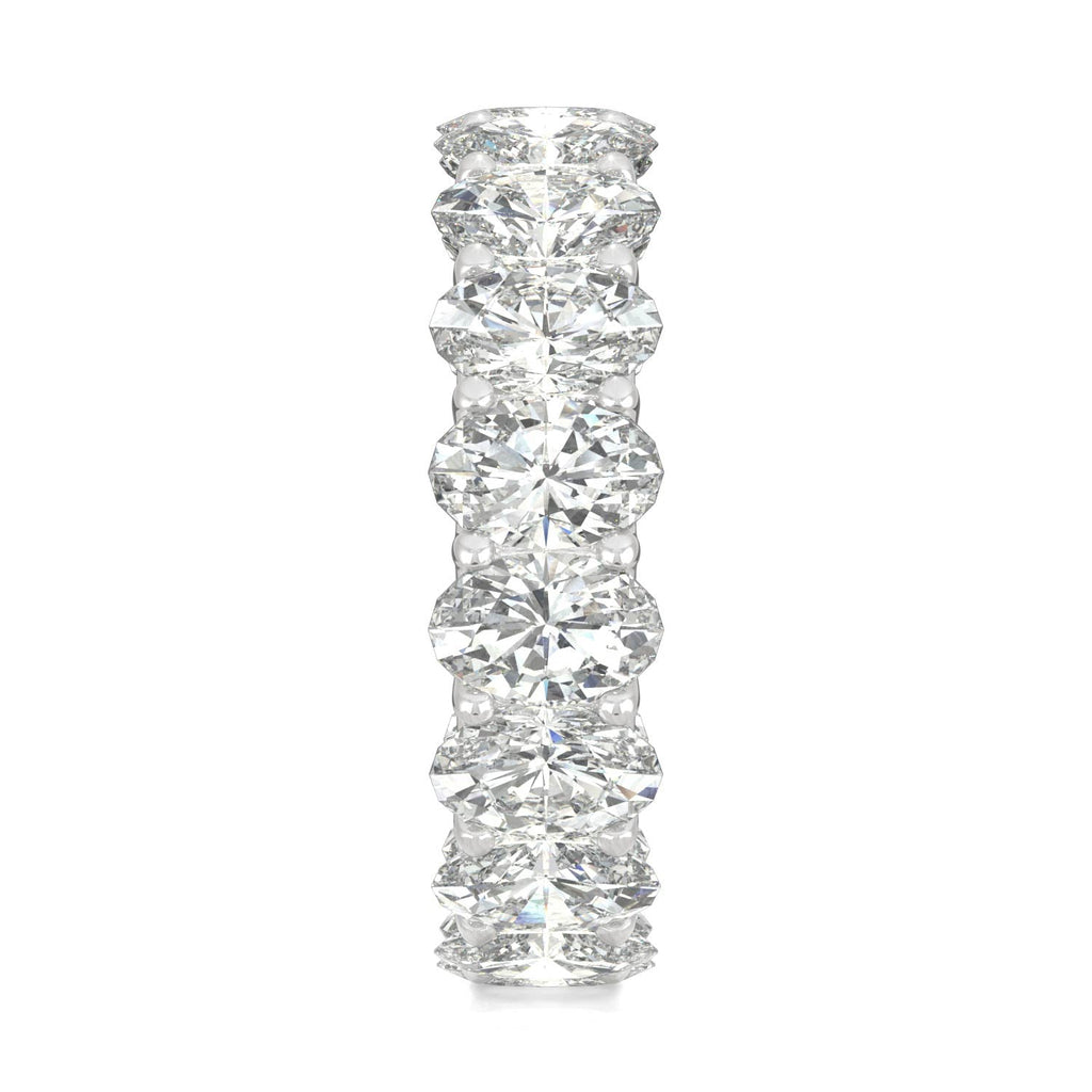 9.00 CTW DEW Oval Moissanite Eternity Band in 14K White Gold