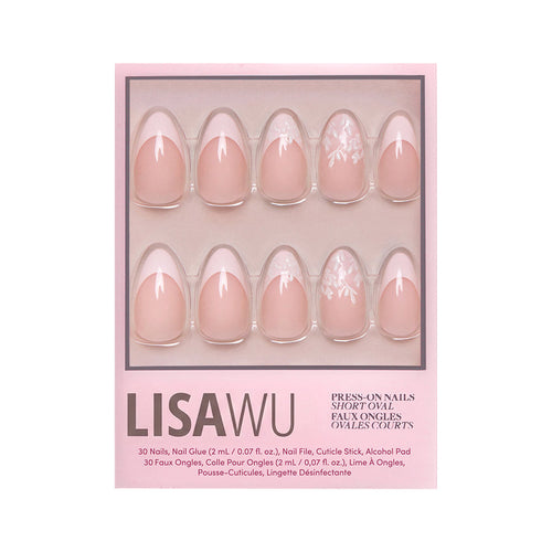 All Time Love press-on nails in white shade