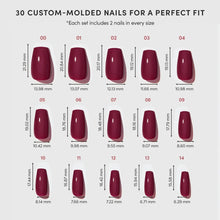 Berry Fierce press-on nail design - solid color style detail