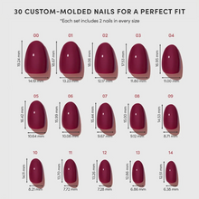 Berry Mood press-on nail bundle - full set view