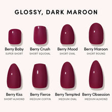 Berry Mood press-on nail bundle - full set view