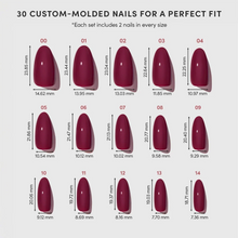 Berry Tempted press-on nail bundle - full set view