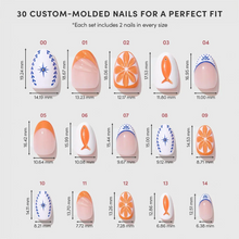 Citrus Coast press-on nail design - 3d style detail