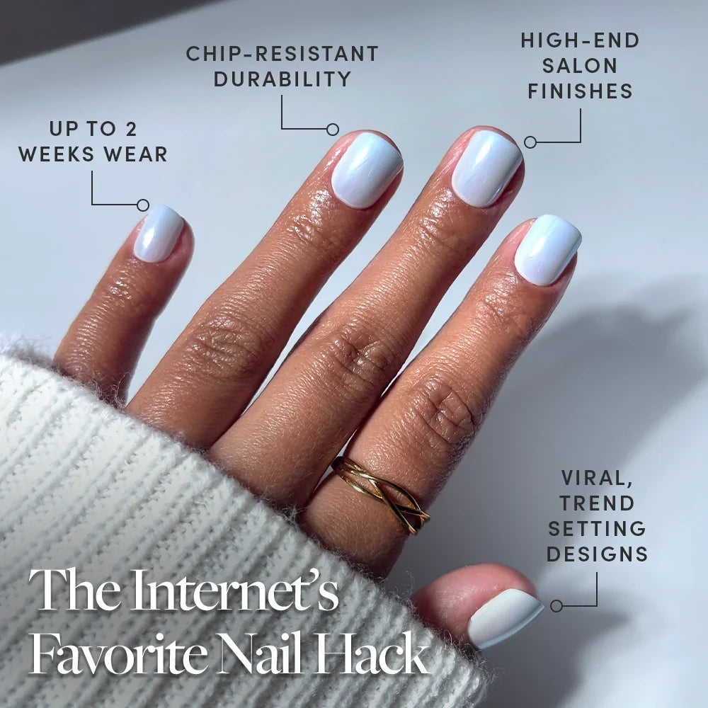 Clear Skies press-on nails - super short shape, super short length