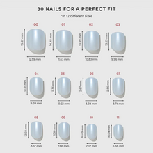 Clear Skies press-on nail design - solid color style detail