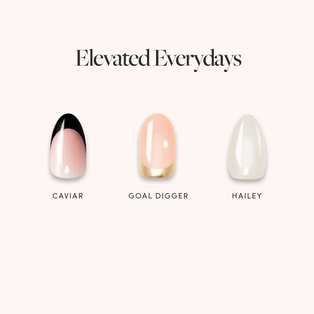 Elevated Everydays press-on nails in black shade