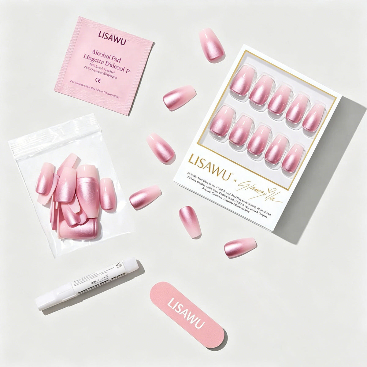 EVERYDAY BEAUTY QUEEN press-on nails - coffin shape, medium length