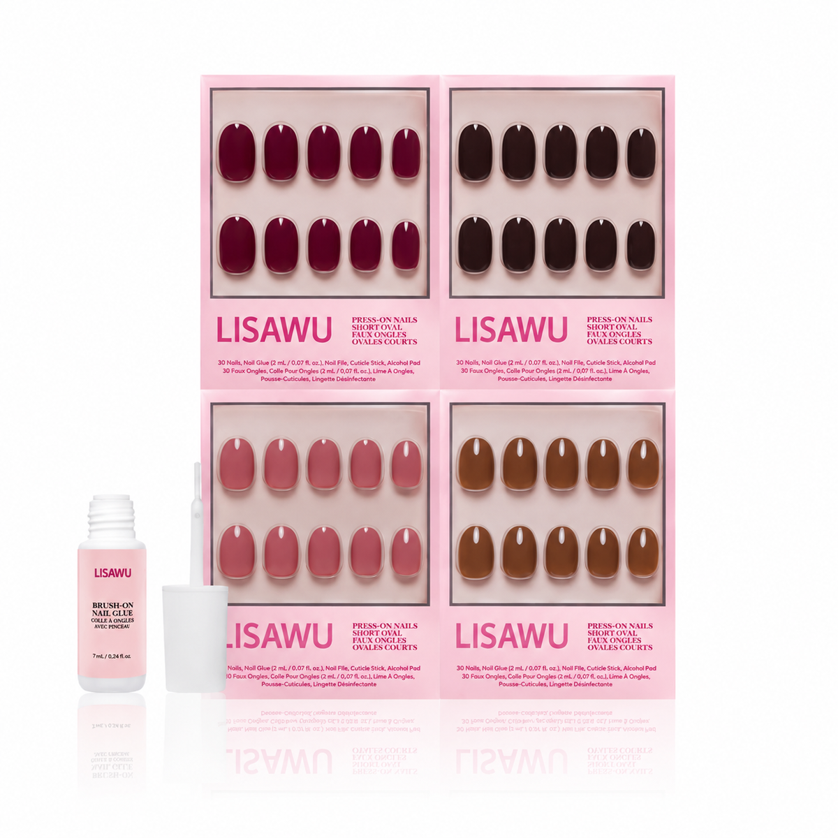 Fauna & Flora press-on nails in red shade
