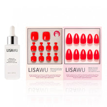 Fiery Red Mani Pedi press-on nails - natural shape, short length
