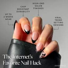 Ghosted press-on nails with glossy finish
