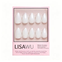 Hailey press-on nails in white shade