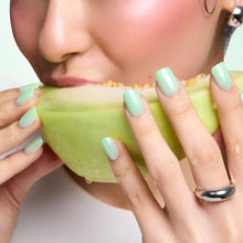 Honeydewy press-on nail design - solid color style detail