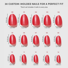 Icon Red press-on nail design - solid color style detail