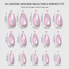 Iconic Oyster press-on nails - almond shape, short length