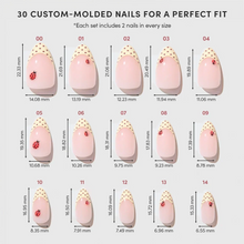 Lady Luck press-on nail design - french tip style detail