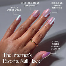 Oyster Glow press-on nails with velvet finish