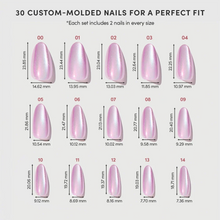 Oyster Pearl press-on nails - oval shape, medium length