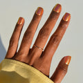 Papaya Chrome press-on nails in orange shade