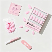 Pink Poise press-on nails - almond shape, short length