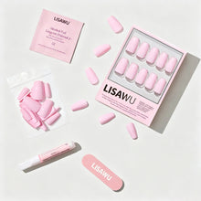 Pink Statement press-on nails - coffin shape, medium length