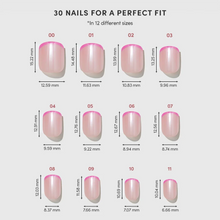 Pink Tutu press-on nail design - french tip style detail