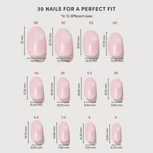 Pink Whisper press-on nails - round shape, short length