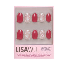 Red Blossom press-on nails in white shade