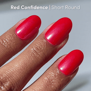 Lisawu Red Confidence press-on nails manicure close-up