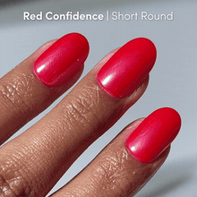 Lisawu Runway Red press-on nails manicure close-up
