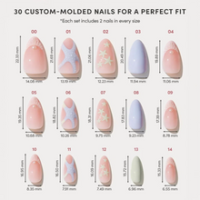 Salty Waves press-on nail design - 3d style detail
