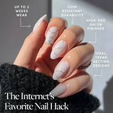Silent Night press-on nails - almond shape, short length