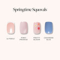 Springtime Squovals press-on nails in blue shade