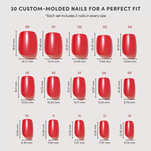 Statement Red press-on nail design - solid color style detail