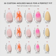 Sunset Tide press-on nail design - 3d style detail