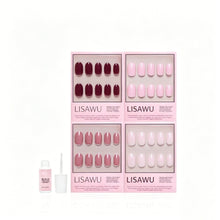 The Pink Short Round Icons press-on nails with glossy finish