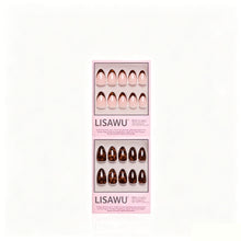 The Short Almond Tortoiseshell Duo press-on nails in black shade