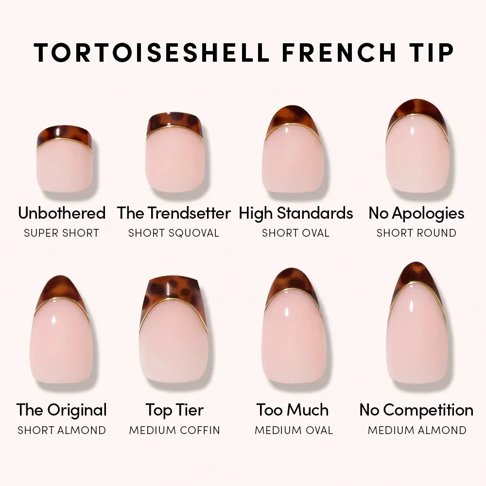Unbothered press-on nails with glossy finish