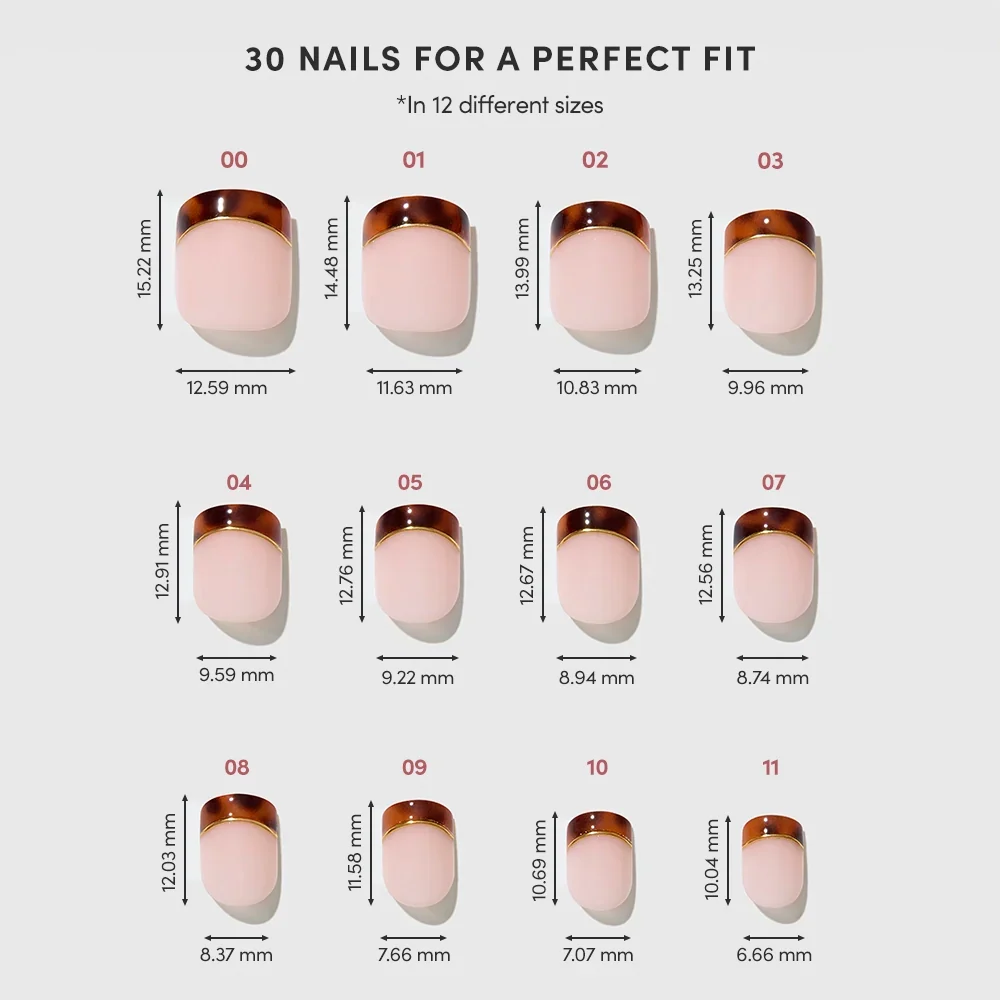 Unbothered press-on nails - super short shape, super short length