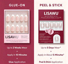 Velvet French press-on nails in white shade
