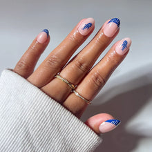 Whale Waves press-on nails in blue shade